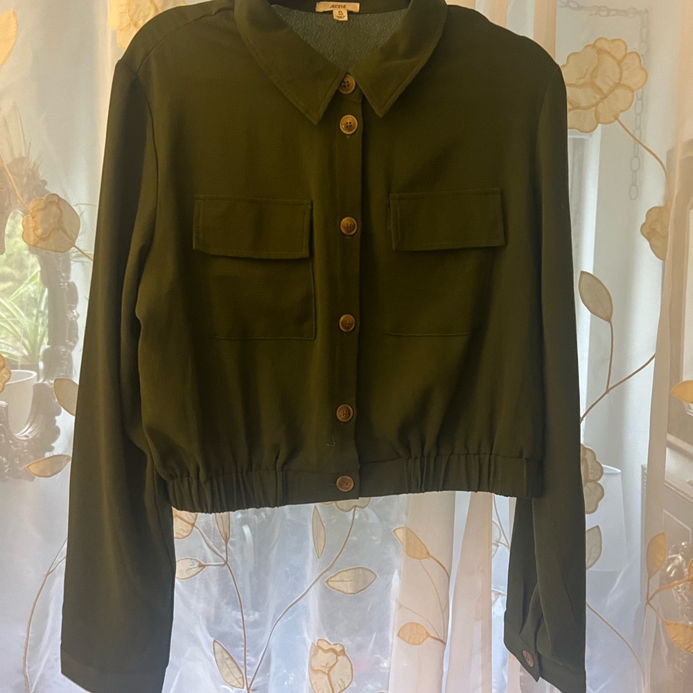 Army green bomber jacket